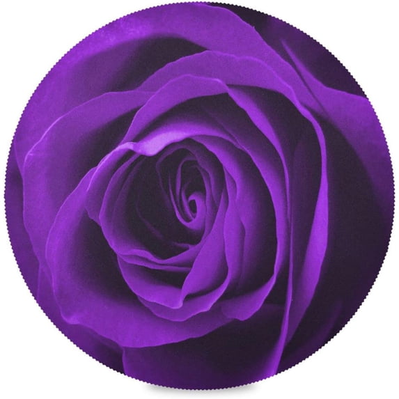GZHJMY Purple Rose 15.4 Inch Round Dinner Placemat, Polyester Material, Heat-Resistant, Unique Print Design, Dining Table Kitchen Fine Decoration and Beautiful Ornaments.