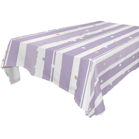 GZHJMY Purple Stripes Rectangle Tablecloth, Waterproof Stain Wrinkle Resistant Washable Polyester Table Cover for Picnic Dinner Holiday Kitchen Party Decor, 54 x 72 in Home Decor