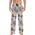 thumbnail image 1 of GZHJMY Purple Violets Men's Pajama Pants, Soft and Comfortable Lounge Sleep Bottoms with Pockets, Men's Sleepwear with Custom Print, Medium, 1 of 7