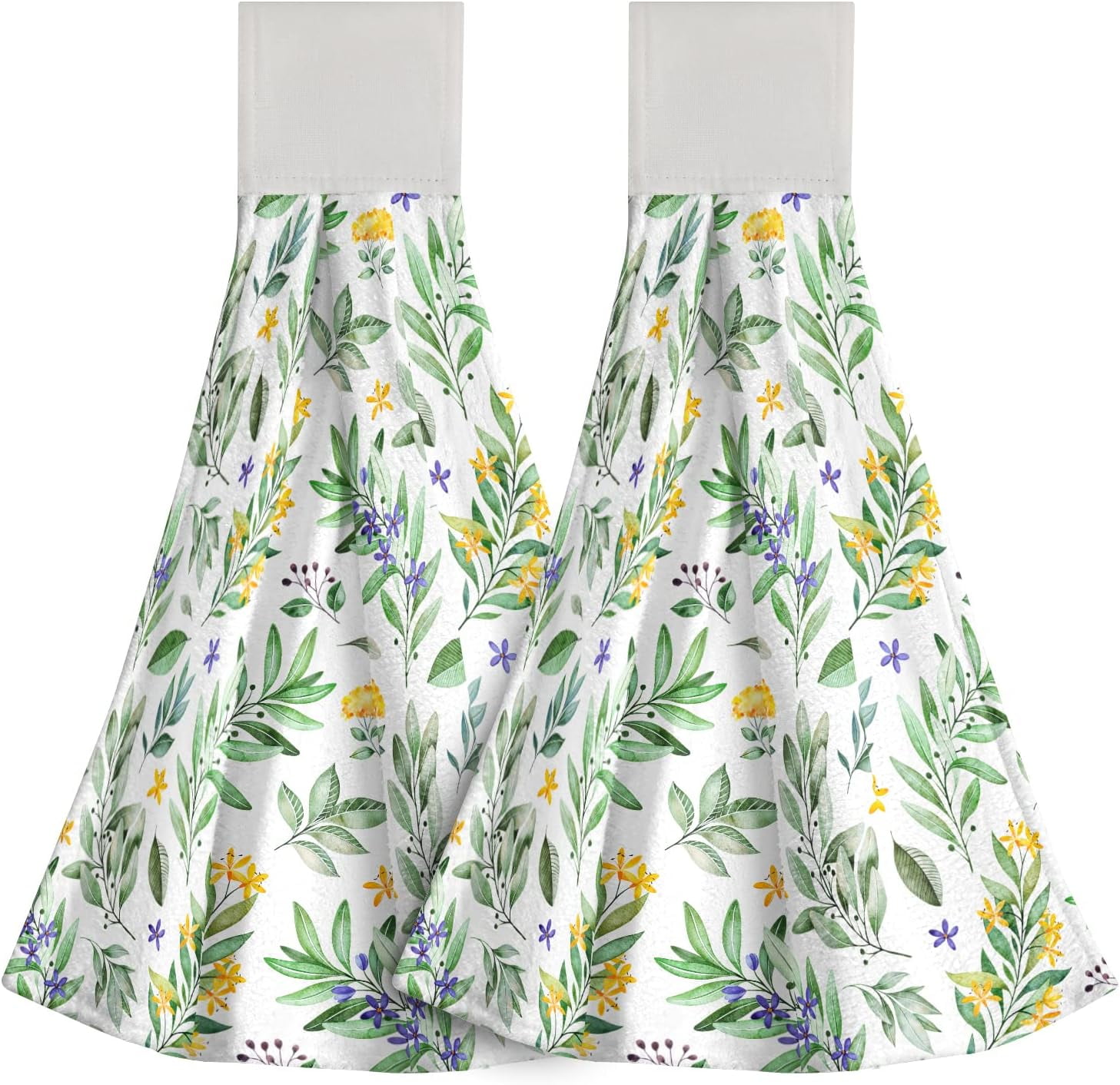 GZHJMY Purple Yellow Flower Hand Towels Watercolor Floral Leaf