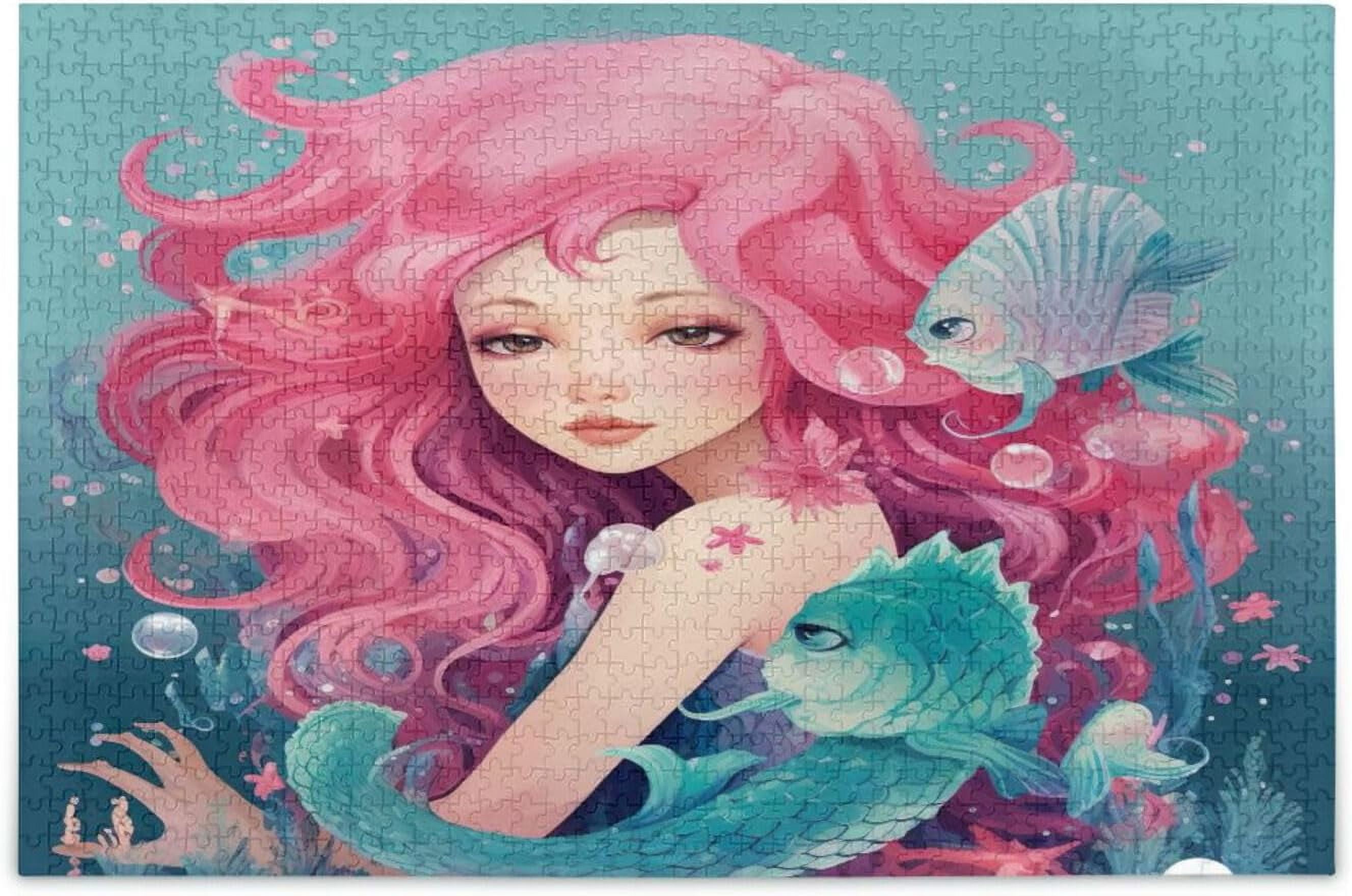 GZHJMY Puzzle Hawaiian Mermaid Jigsaw Puzzles, 500 Piece Puzzles for