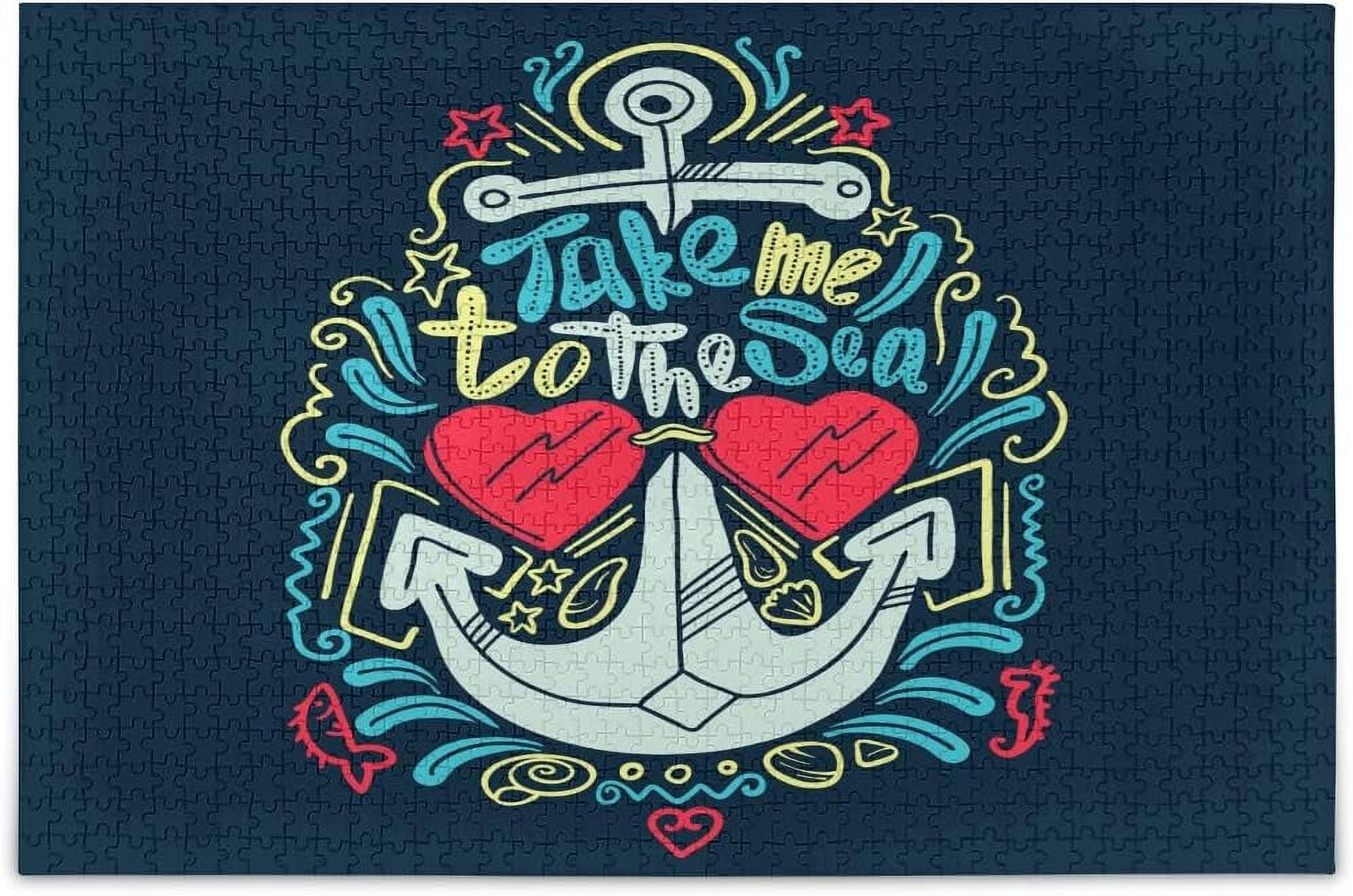 GZHJMY Puzzles for Adults 1000 Piece Vintage Cartoon Nautical Anchor