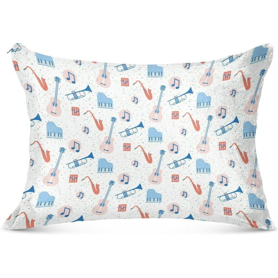 GZHJMY Radio Music Guitar Cute Zippered Velvet Pillowcases,Super Soft and Cozy Luxury Plush Pillow Case Bed Pillow Pillowcases,Queen Size 20x30 in Home Decor