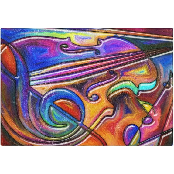 GZHJMY Rainbow Color Music Note & Guitar Art Colorful Bath Mat for Bathroom Rugs Rectangle Carpet for Shower, Fluffy Absorbent & Machine Washable, 16x24 Inch Carpet Runner