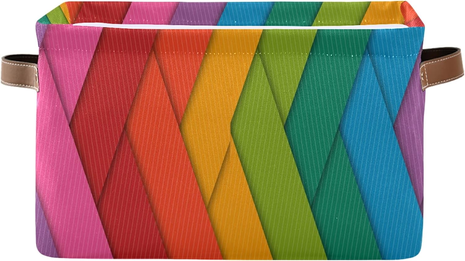 GZHJMY Rainbow Paper Storage Bin Collapsible with Handle, 1PCS ...