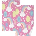 thumbnail image 1 of GZHJMY Rainbow Pattern Print Pure Cotton Hand Towels for Bath Decorative Guest Towels Fingertip Towels for Bathroom Spa Gym, 2-Piece, 16 x 28 inches（126）, 1 of 7