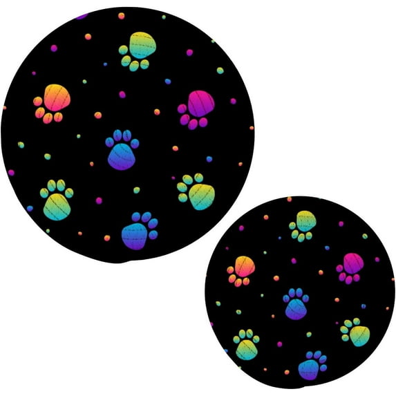 GZHJMY Rainbow Paw Trivets Pot Holders Set and Placemats Set, Set of 2 Hot Pads, Table Mats for Cooking and Baking, Cotton Braided Hot Pads