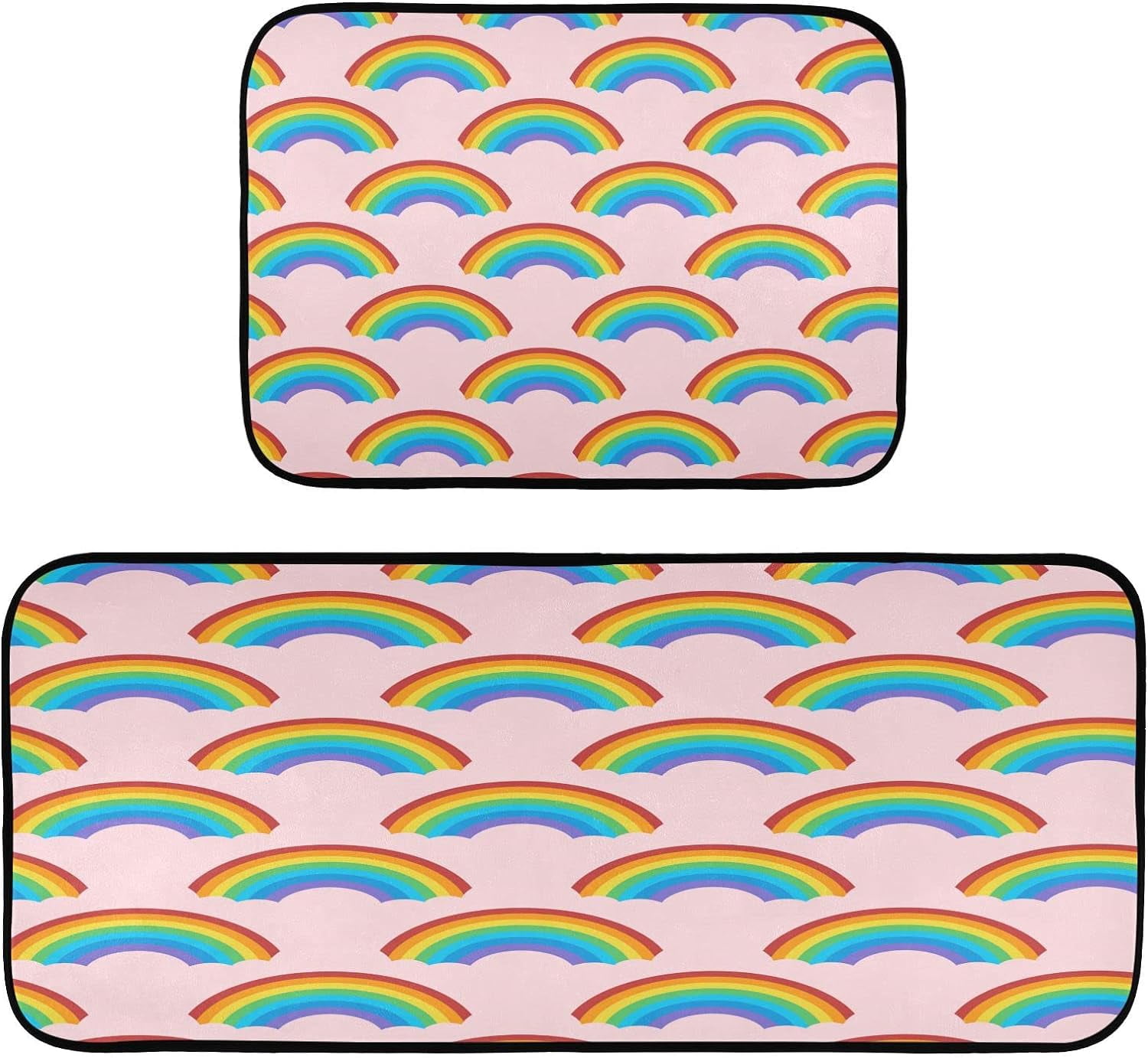 GZHJMY Rainbow Pink Anti Fatigue Mats for Kitchen Floor,Set of 2 Non ...