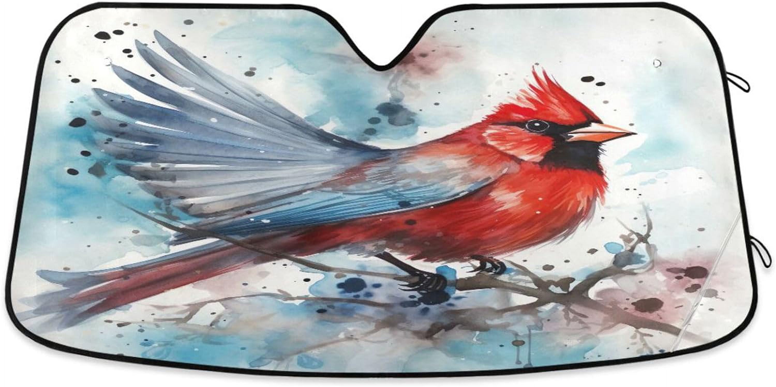 GZHJMY Red Bird Car Windshield Sun Shade Foldable Sun Shield Shade for ...
