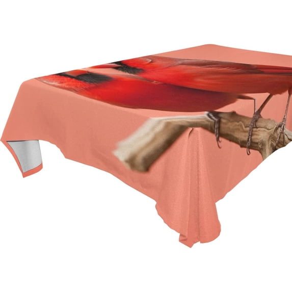 GZHJMY Red Bird Rectangle Tablecloth, Waterproof Stain Wrinkle Resistant Washable Polyester Table Cover for Picnic Dinner Holiday Kitchen Party Decor, 60 x 120 in Home Decor