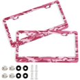 thumbnail image 1 of GZHJMY Red Sharks License Plate Frame 2 Pack 2 Holes Car Aluminum License Plate Holder Automotive Parts Decoration Universal with Screw Caps Cover, 1 of 7