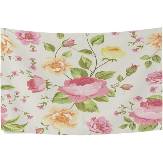 GZHJMY Red and White Flowers Tapestry Aesthetic Tapestry for Bedroom Colorful Wall Hanging AestheticFor Room Decor 80" x 60" Inches Gift Decor