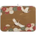 thumbnail image 1 of GZHJMY Retro Crane Flowers Absorbent Dish Drying Mat Microfiber Kitchen Countertop Table Protector Multipurpose Counter Rack Sink Drainer Pad (16” x 18”), 1 of 6