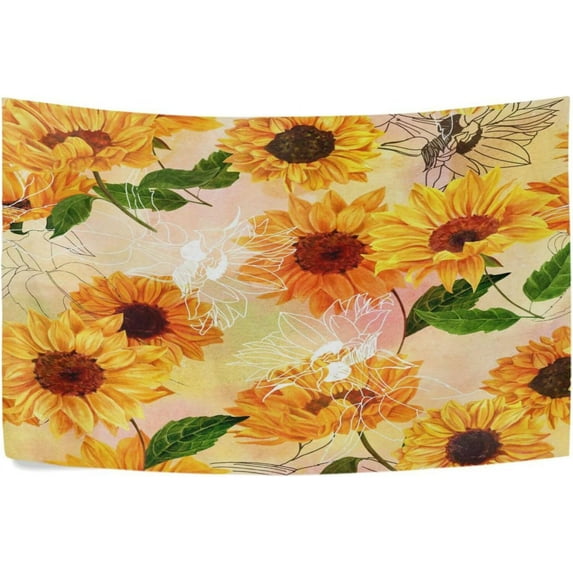 GZHJMY Retro Sunflower Tapestry Aesthetic Tapestry for Bedroom Colorful Wall Hanging AestheticFor Room Decor 60" x 40" Inches Gift Decor