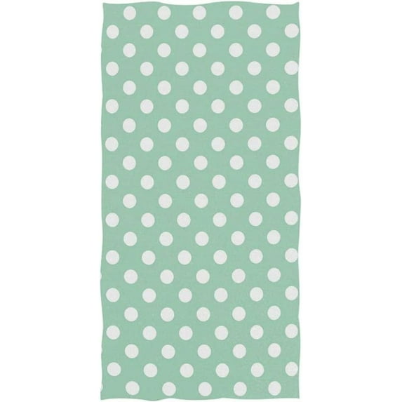 GZHJMY Retro Vintage Mint Green Polka Dot Soft Bath Towel Absorbent Hand Towels Multipurpose for Bathroom Hotel Gym and Spa 30"x15"