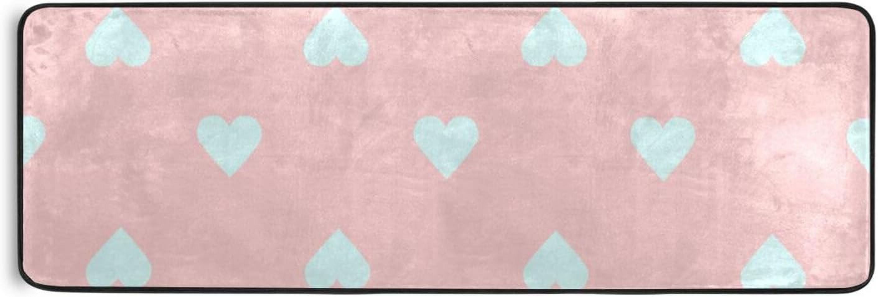 GZHJMY Romantic Cartoon Heart Area Rug - 2' x 6' Washable Runner Rugs ...
