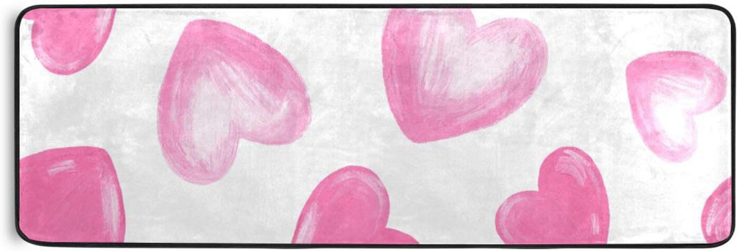 GZHJMY Romantic Cartoon Heart Area Rug - 2' x 6' Washable Runner Rugs ...
