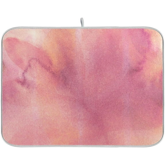 GZHJMY Rose Gradient Dish Drying Mat for Kitchen Counter,Super Quick Absorbent Composite Sponge Dish Drying Pad,Heat Resistant Non-Slip Rack Tableware Mat (16x18Inch)for Dishes Coffee Machine Dish R