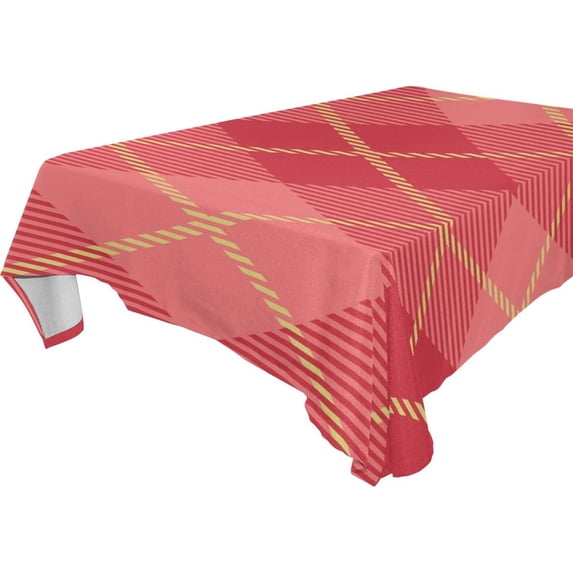 GZHJMY Rose Pink Buffalo Plaid Tablecloth, Rectangle Waterproof Washable Polyester Table Cover for Picnic Dinner Holiday Party Decor, 54 x 72 Inch