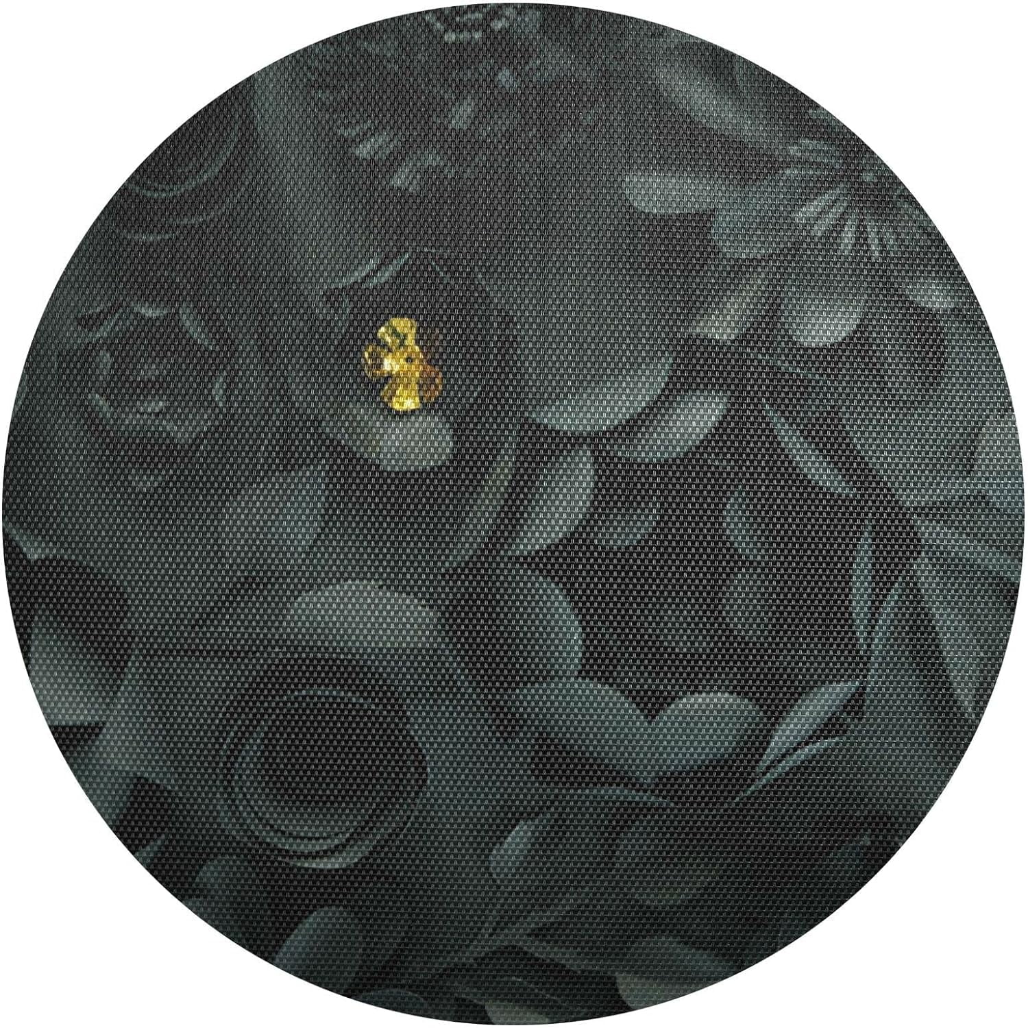 GZHJMY Round Braided Placemats 3D Black Flower Round PVC Woven Place