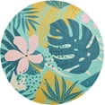 thumbnail image 1 of GZHJMY Round Braided Placemats Palm Leaf Hawaii Flowers Round PVC Woven Place Mats Indoor Washable for Kitchen Dining Tables 15 inch Heat Resistant Round Table Mats, 1 of 7