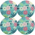 thumbnail image 1 of GZHJMY Round Braided Placemats Set of 4 Palm Leaf Flower Hawaii Round PVC Woven Place Mats Indoor Washable for Kitchen Dining Tables 15 inch Heat Resistant Round Table Mats, 1 of 5