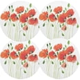 thumbnail image 1 of GZHJMY Round Braided Placemats Set of 6 Poppies Round PVC Woven Place Mats Indoor Washable for Dining Tables 15 inch Heat Resistant Round Table Mats for Kitchen, 1 of 7