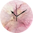 thumbnail image 1 of GZHJMY Round Digital Clock Abstract Pink Marble Texture Creative Decorative Quiet Not Ticking Clock,Bedroom Living Room Bathroom Kitchen Office Wall Ornament (Black 10x10In), 1 of 7