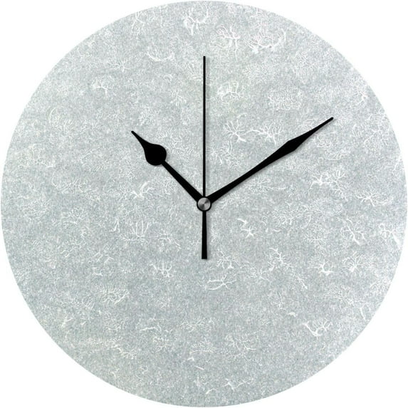 GZHJMY Round Digital Clock Silver Glitter Texture Creative Decorative Quiet Not Ticking Clock,Bedroom Living Room Bathroom Kitchen Office Wall Ornament (Black 10x10In)