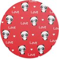 thumbnail image 1 of GZHJMY Round Mesh Placemat, Kitchen Table Decoration, Non-Slip and Heat Resistant, Love Panda, 1 of 7