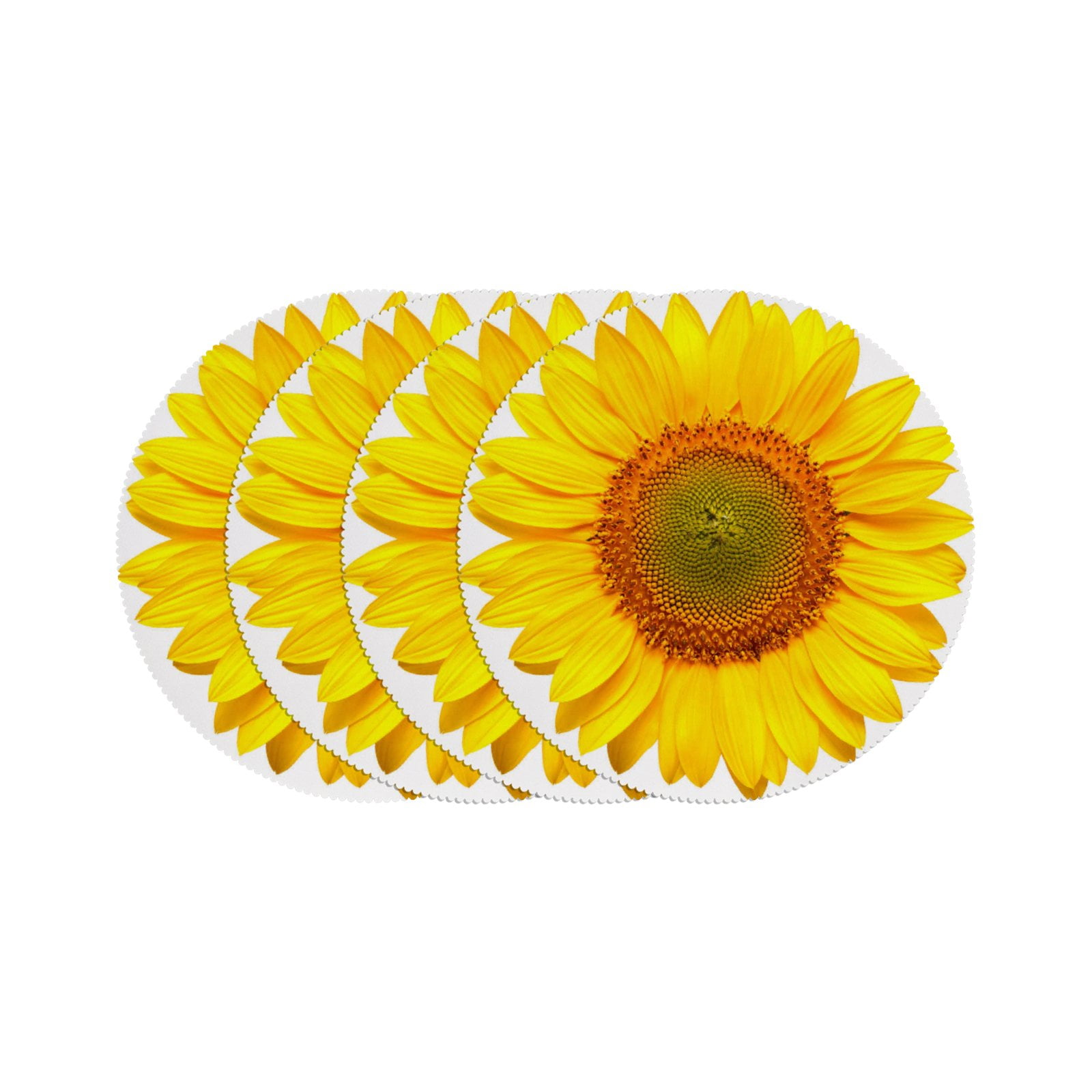 GZHJMY Round Placemats Set, Sunflower Washable Waterproof Coffee Mats