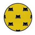 thumbnail image 1 of GZHJMY Round Rugs for Living Room, Cartoon Cat Yellow Non-Slip Coral Velvet Long Runner Rugs, Washable Water Absorbent Mat Carpet for Bedroom Kitchen Kids Room, 1 of 6