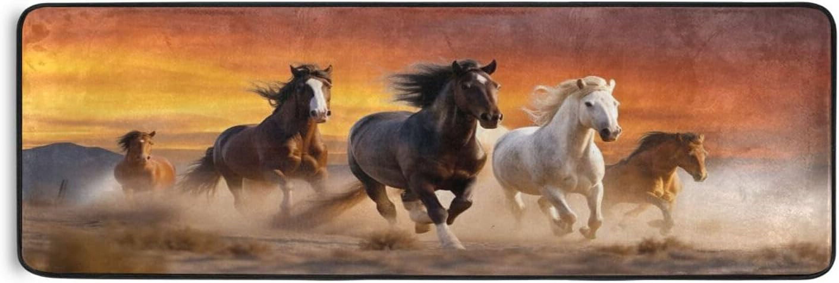 GZHJMY Running Horse Rug Non-Slip Large Rugs Soft Comfort Area Rug ...