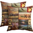 thumbnail image 1 of GZHJMY Rustic Animal Throw Pillow Covers - Wildlife Bear Moose Pillow Cover 16"x16" Set of 2 Nature Cabin Country Pillowcases Decorative Lodge Cushion Covers for Couch Sofa Outdoor, 1 of 7