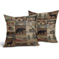 thumbnail image 1 of GZHJMY Rustic Bear Pillows Cover Wildlife Deer Moose Throw Pillow Case 16x16 inch Wild Animal Cotton Linen Cabin Decorative Cushion Pillowcover for Home Couch Bedroom Outdoor (Set of 2), 1 of 7