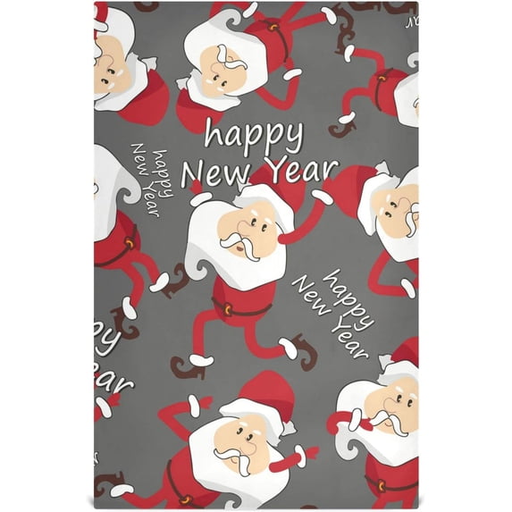 GZHJMY Santa Claus Merry Christmas Grey Kitchen Towels Set of 1 Dishcloths Hand Towels Tea Towels Ultra Absorbent for Cleaning Washing Drying Dishes Tableware 28'' x 18''