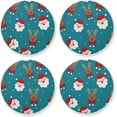 thumbnail image 1 of GZHJMY Santa Claus Round Coaster, 4 Pcs Heat Resistant Absorbent Drink Coaster for Kitchen Bar Cafe Decor, 1 of 7