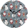 thumbnail image 1 of GZHJMY Santa Claus Snowman Wall Clock, Silent Non Ticking Battery Operated Creative Decorative Round Clock for Kitchen, Living Room, Bathroom, Home School Office Decor, 10 Inch, 1 of 7