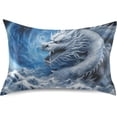thumbnail image 1 of GZHJMY Satin Pillowcase for Hair and Skin Breathable Slip-Cool, Wrinkle-Resistant Soft and Smooth 20x26In Single Side Envelope Opening Without Zipper Dragon Ocean, 1 of 7