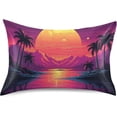 thumbnail image 1 of GZHJMY Satin Pillowcase for Hair and Skin Breathable Slip-Cool, Wrinkle-Resistant Soft and Smooth 20x30In Single Side Envelope Opening Without Zipper Pink Purple Sunset, 1 of 7