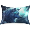thumbnail image 1 of GZHJMY Satin Pillowcase for Hair and Skin Breathable Slip-Cool, Wrinkle-Resistant Soft and Smooth 20x40In Single Side Envelope Opening Without Zipper Blue Wolf Cloud, 1 of 7