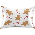 thumbnail image 1 of GZHJMY Satin Pillowcase for Hair and Skin, Christmas Gingerbread Man Cooling Pillow Case with Envelope Closure Soft Breathable Silk Satin Pillow Cover for Sleeping King Size 40x20 in Home Decor, 1 of 7