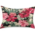 thumbnail image 1 of GZHJMY Satin Pillowcase for Hair and Skin, Hibiscus Flowers Cooling Pillow Case with Envelope Closure Soft Breathable Silk Satin Pillow Cover for Sleeping Standard Size 26x20 in Home Decor, 1 of 7