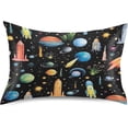 thumbnail image 1 of GZHJMY Satin Pillowcase for Hair and Skin, Planet Flyer Cooling Pillow Case with Envelope Closure Soft Breathable Silk Satin Pillow Cover for Sleeping King Size 40x20 in Home Decor, 1 of 7