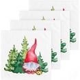thumbnail image 1 of GZHJMY Scandinavian Xmas Gnome and Tree Washcloth Set of 4 Pcs 100% Cotton Small Face Towel, 12 x 12 inch Washcloths, 1 of 7