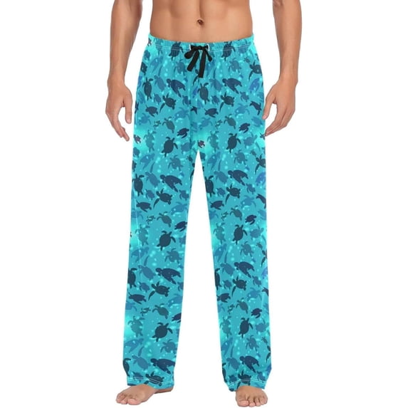 GZHJMY Sea Turtle Pajama Pants for Men, Lounge Pants Lightweight Men Pajama Bottoms with Drawstring Pockets, Christmas New Year Birthday Gifts, X-Large