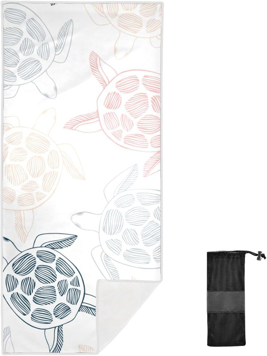 GZHJMY Sea Turtle Quick Dry Beach Towel with Travel Bag, Super Soft