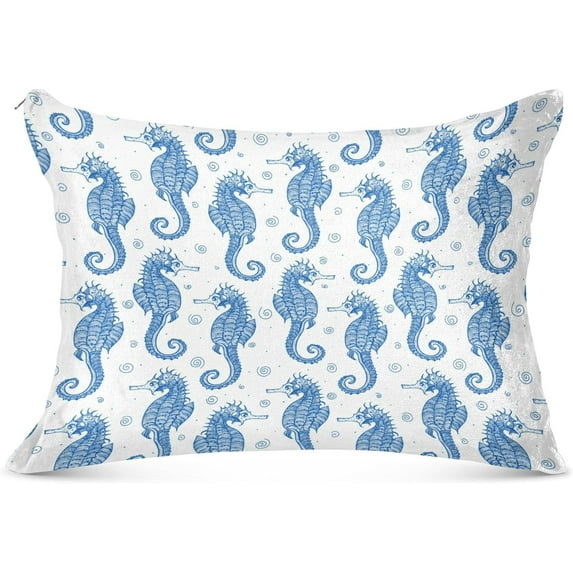 GZHJMY Seahorses Queen Pillowcase Super Soft Cozy Plush Pillow Case with Zipper for Sofa Bed Couch, 20 x 30 Inch