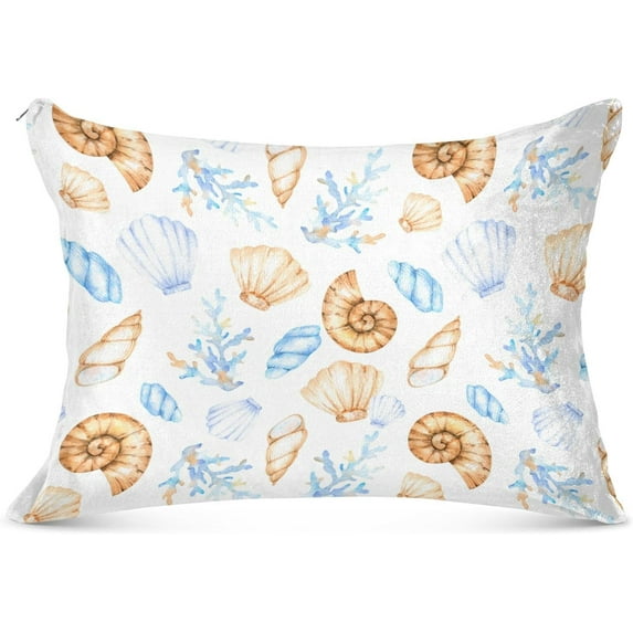 GZHJMY Seashells Corals King Pillowcase Super Soft Cozy Plush Pillow Case with Zipper for Sofa Bed Couch, 20 x 40 Inch