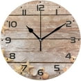 thumbnail image 1 of GZHJMY Seashells on Wooden Plank Wall Clock, 10" Silent Non Ticking Round Clock, Oil Painting Easy to Read Clock for Living Room Bedroom Bathroom Home Decor Holiday Gifts, 1 of 7